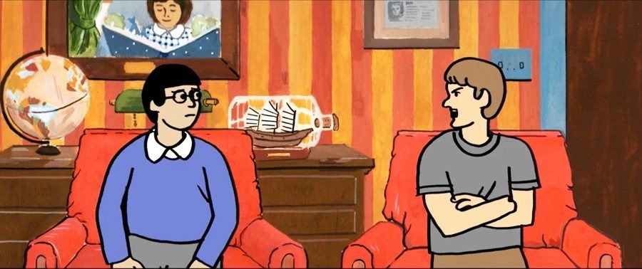 A scene from Gkids' My Entire High School Sinking Into the Sea (2017)