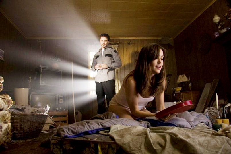 Kerr Smith stars as Axel Palmer and Megan Boone stars as Megan in Lionsgate Films' My Bloody Valentine 3-D (2009)