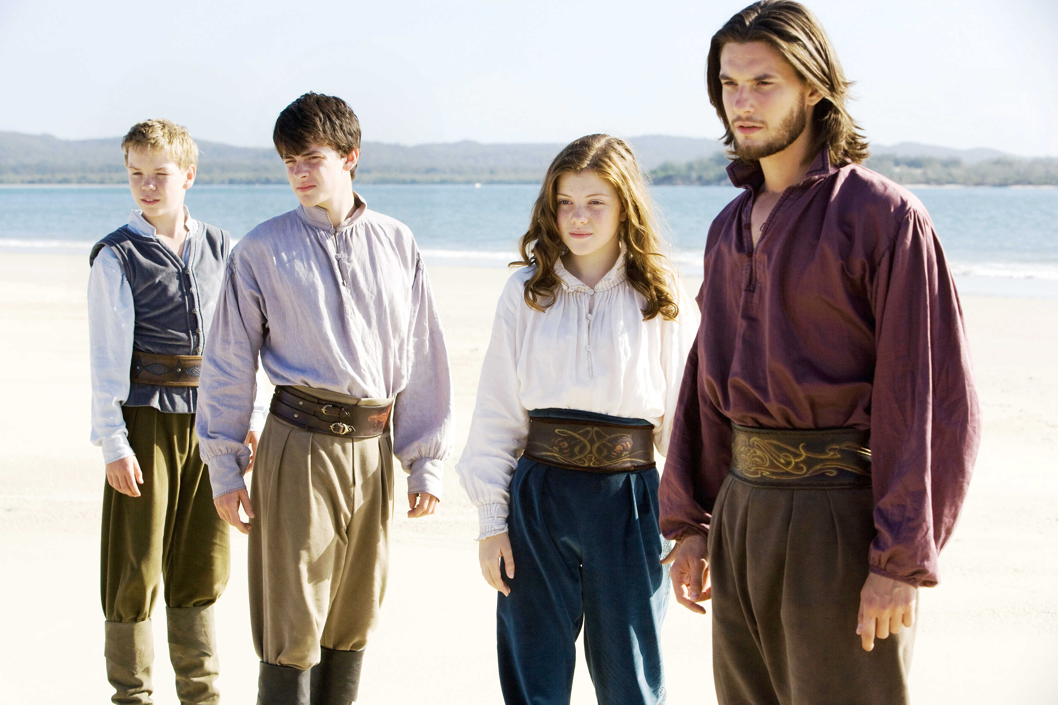 Will Poulter, Skandar Keynes, Georgie Henley and Ben Barnes in Fox Walden's The Chronicles of Narnia: The Voyage of the Dawn Treader (2010)