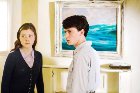 Georgie Henley stars as Lucy Pevensie and Skandar Keynes stars as Edmund Pevensie in Fox Walden's The Chronicles of Narnia: The Voyage of the Dawn Treader (2010)