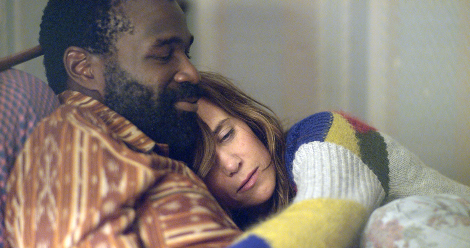 Tunde Adebimpe stars as Mo and Kristen Wiig stars as Polly in The Orchard's Nasty Baby (2015)