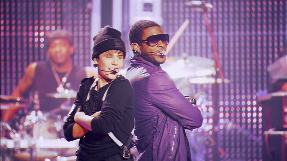 Justin Bieber and Usher in Paramount Pictures' Justin Bieber: Never Say Never (2011)