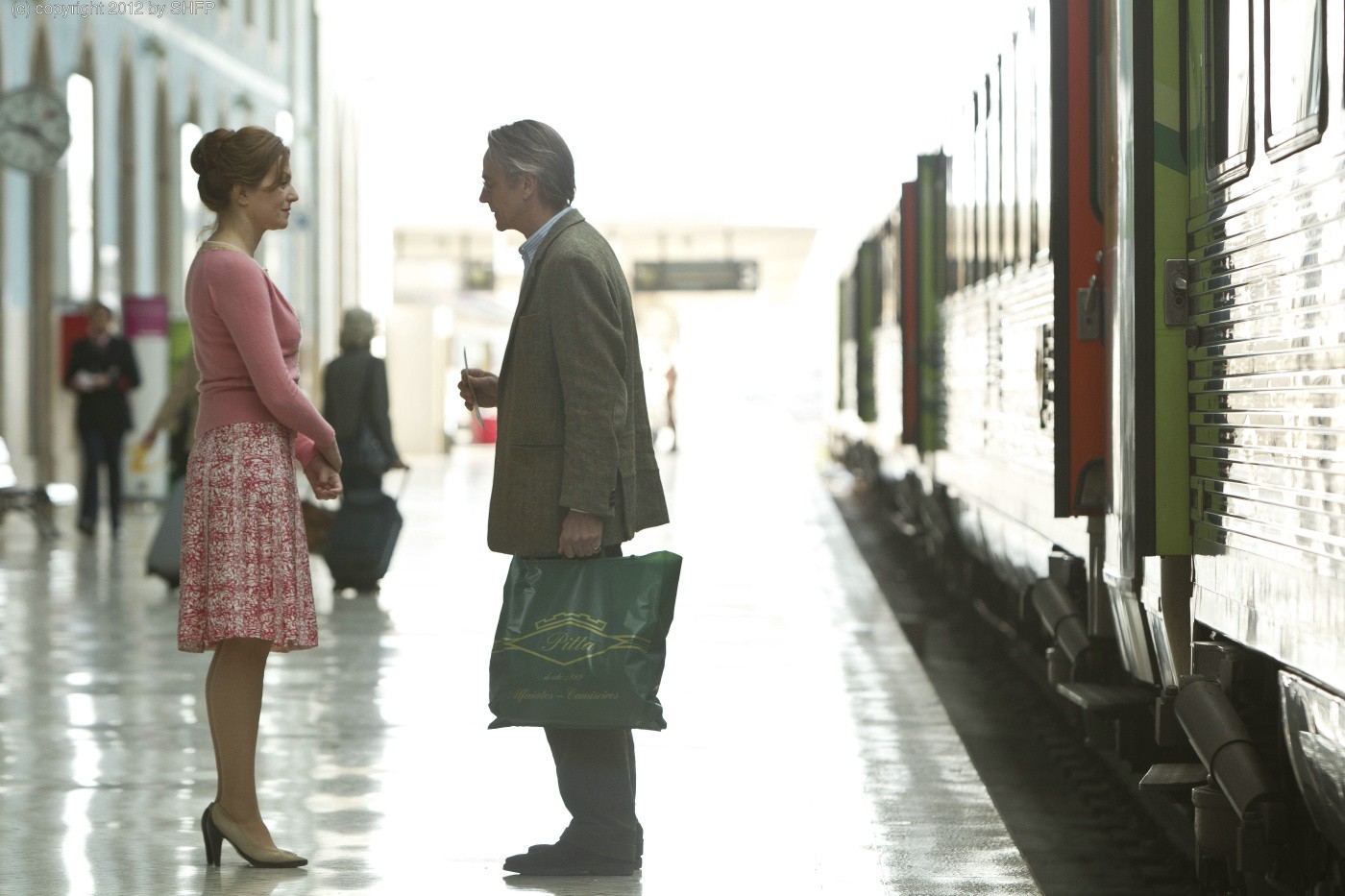 Lena Olin stars as Estefania and Jeremy Irons stars as Raimund Gregorius in Wrekin Hill Entertainment's Night Train to Lisbon (2013)