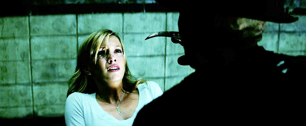 Katie Cassidy stars as Kris Fowles and Jackie Earle Haley stars as Freddy Krueger in Warner Bros. Pictures' A Nightmare on Elm Street (2010)