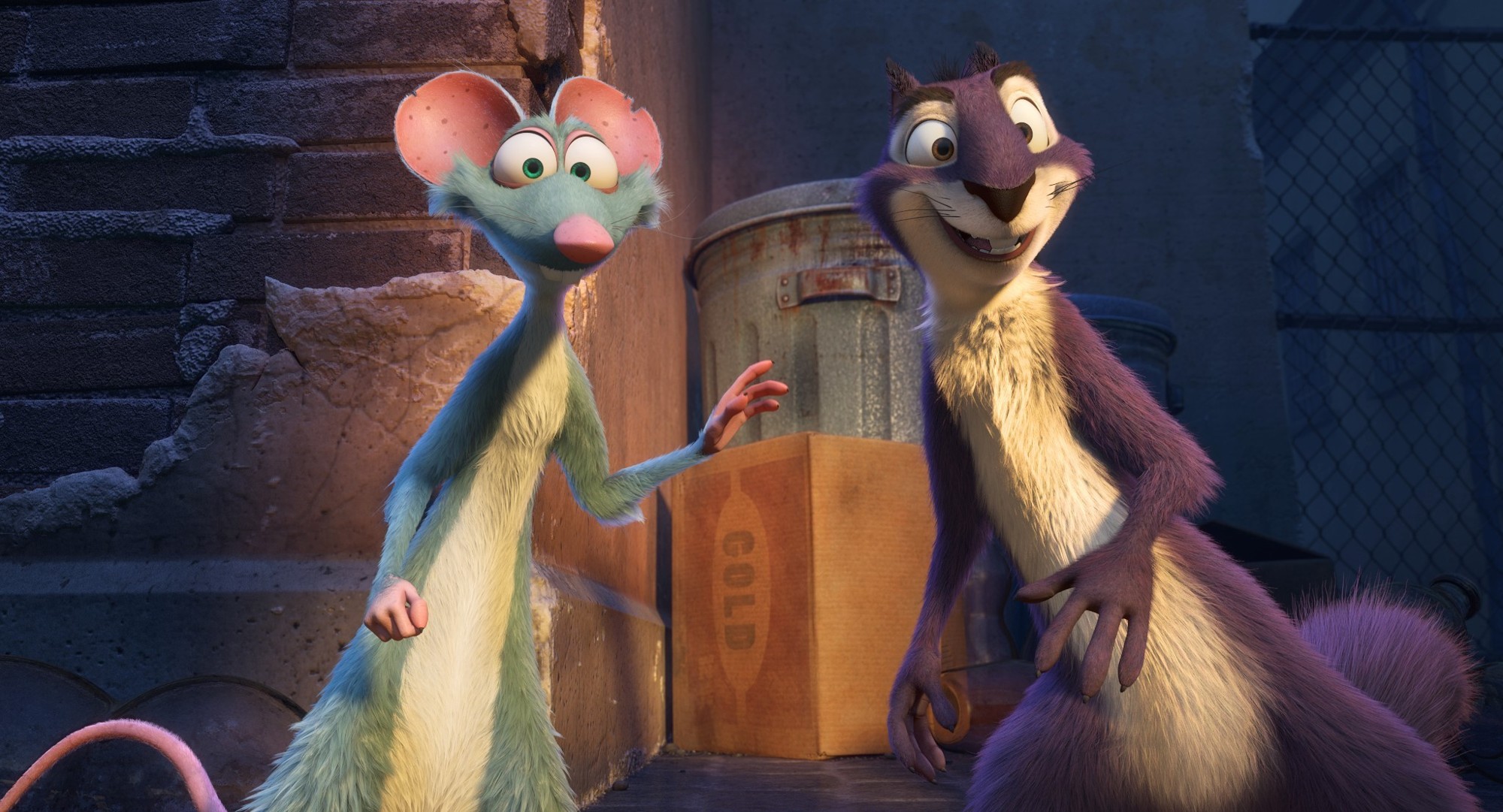 Buddy and Surly from Open Road Films' The Nut Job 2: Nutty by Nature (2017)
