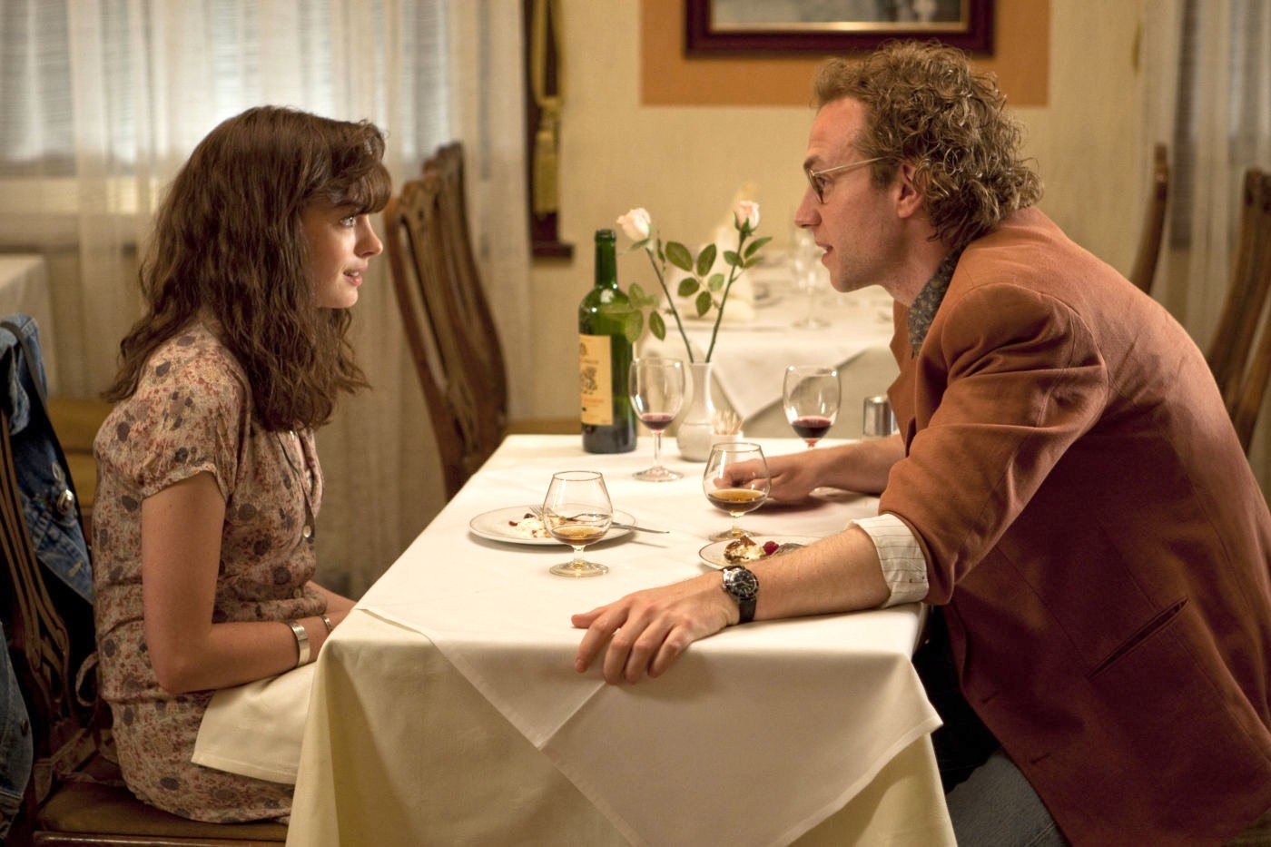 Anne Hathaway stars as Emma Morley and Rafe Spall stars as Ian Whitehead in Focus Features' One Day (2011)