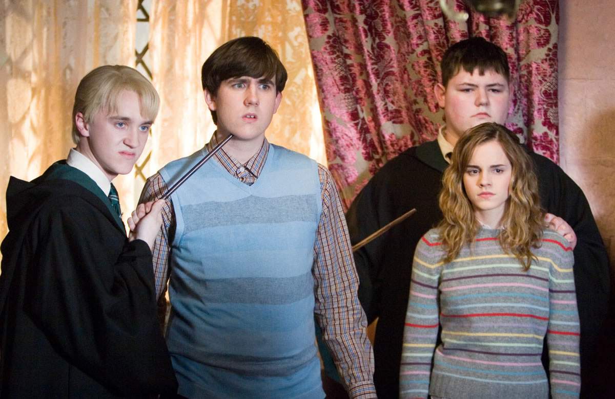 Tom Felton, Matthew Lewis, Jamie Waylett and Emma Watson in Warner Bros' Harry Potter and the Order of the Phoenix (2007)