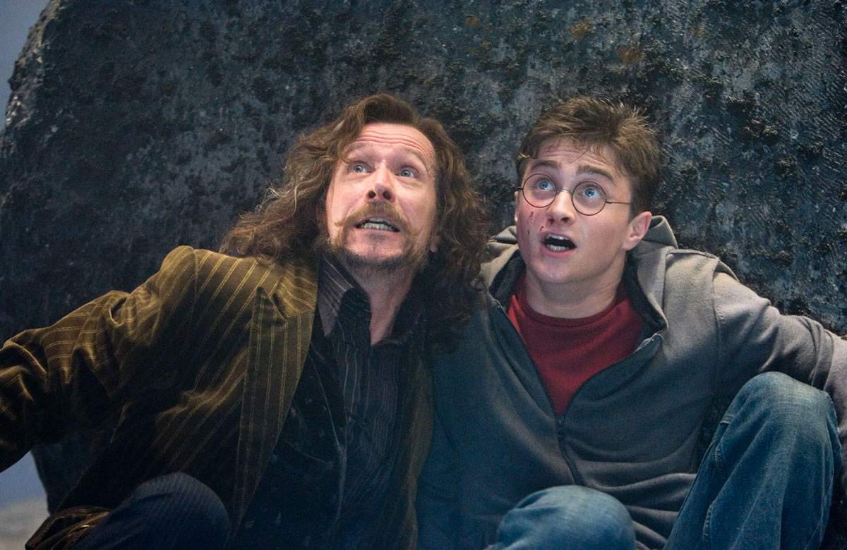 Gary Oldman as Sirius Black and Daniel Radcliffe as Harry Potter in Warner Bros' Harry Potter and the Order of the Phoenix (2007)