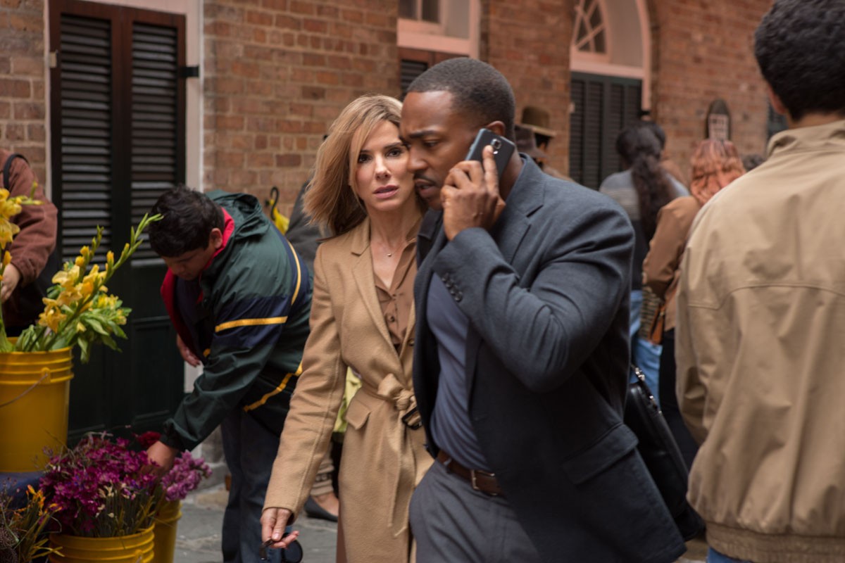 Sandra Bullock (stars as 'Calamity' Jane Bodine) and Anthony Mackie in Warner Bros. Pictures' Our Brand Is Crisis (2015)
