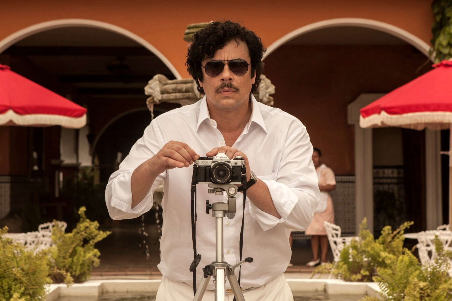 Benicio Del Toro stars as Pablo Escobar in RADiUS-TWC's  Escobar: Paradise Lost (2015)