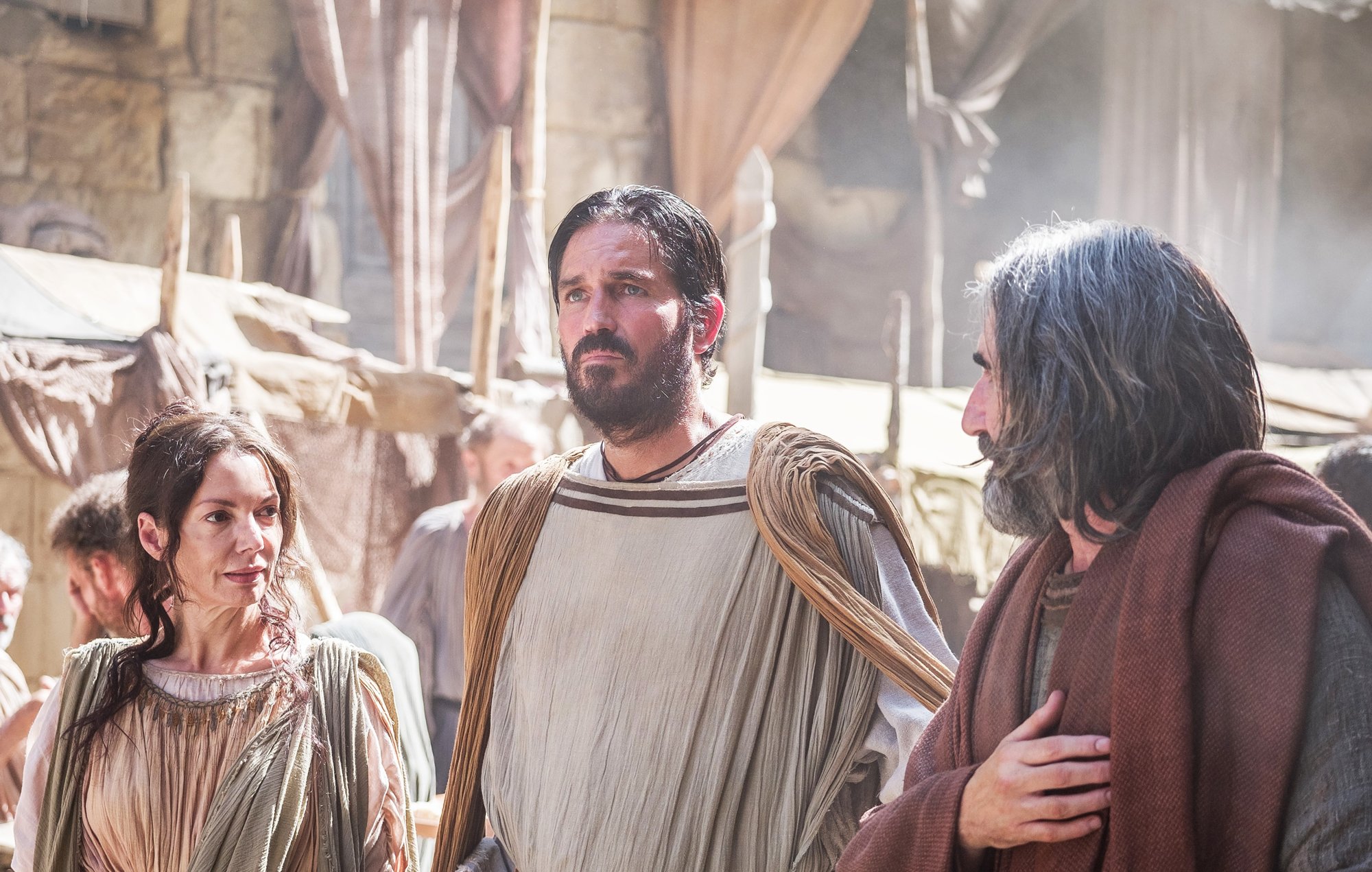 Joanne Whalley stars as Priscilla and James Caviezel stars as Luke in Columbia Pictures' Paul, Apostle of Christ (2018)