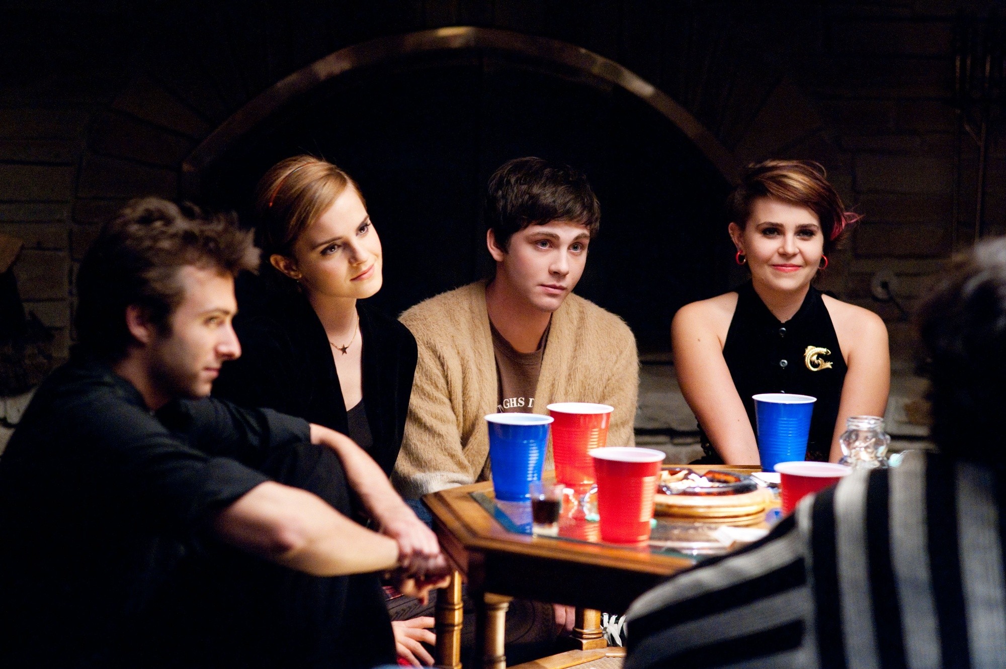 Reece Thompson, Emma Watson, Logan Lerman and Mae Whitman in Summit Entertainment's The Perks of Being a Wallflower (2012)