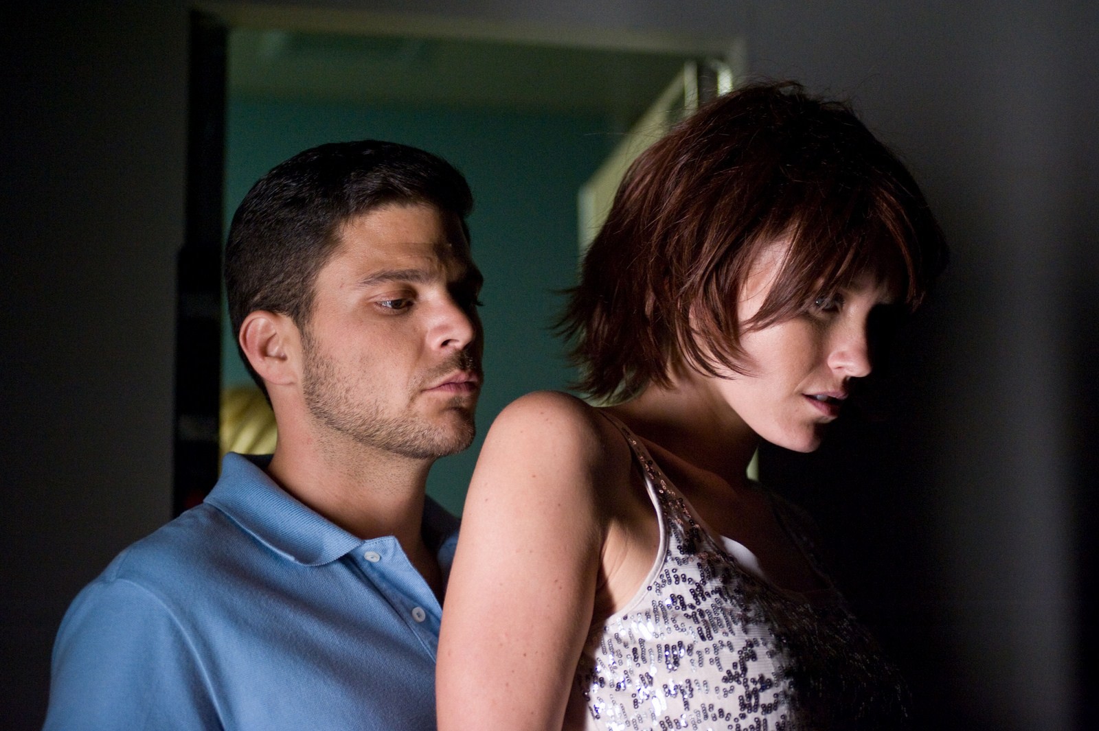 Jerry Ferrara stars as Rick and Nicky Whelan stars as Liz Lewis in CBS Films' Flight 7500 (2016)