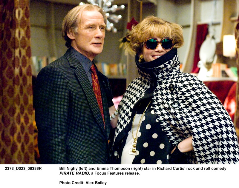 Bill Nighy stars as Quentin and Emma Thompson stars as Charlotte in Focus Features' Pirate Radio (2009). Photo credit by Alex Bailey.