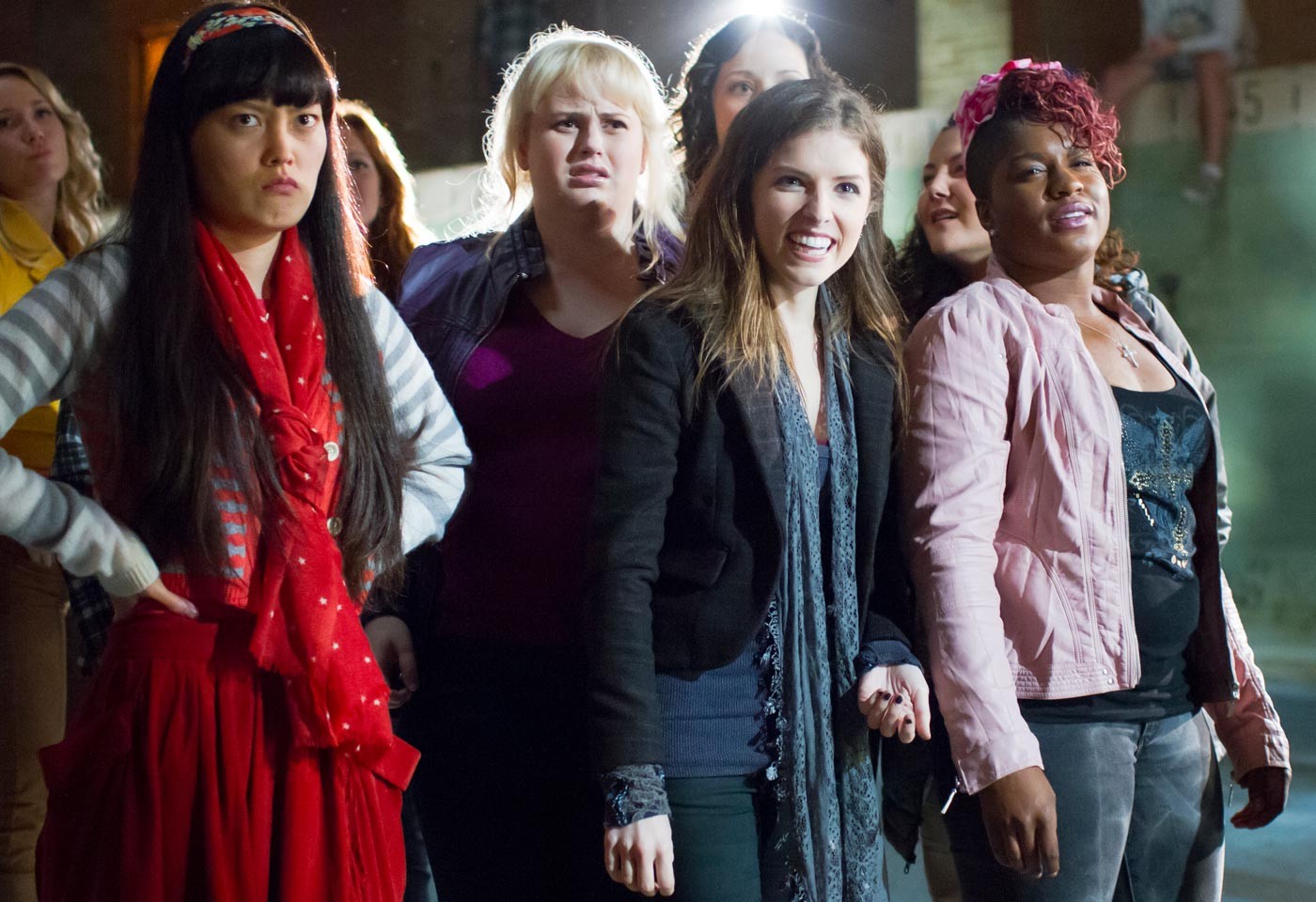 Hana Mae Lee, Rebel Wilson and Anna Kendrick in Universal Pictures' Pitch Perfect (2012)