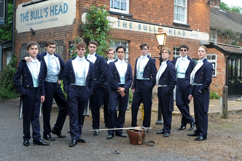 Olly Alexander, Douglas Booth, Joey Batey, Ben Schnetzer, Matthew Beard, Jack Farthing and Freddie Fox in IFC Films' The Riot Club (2015)