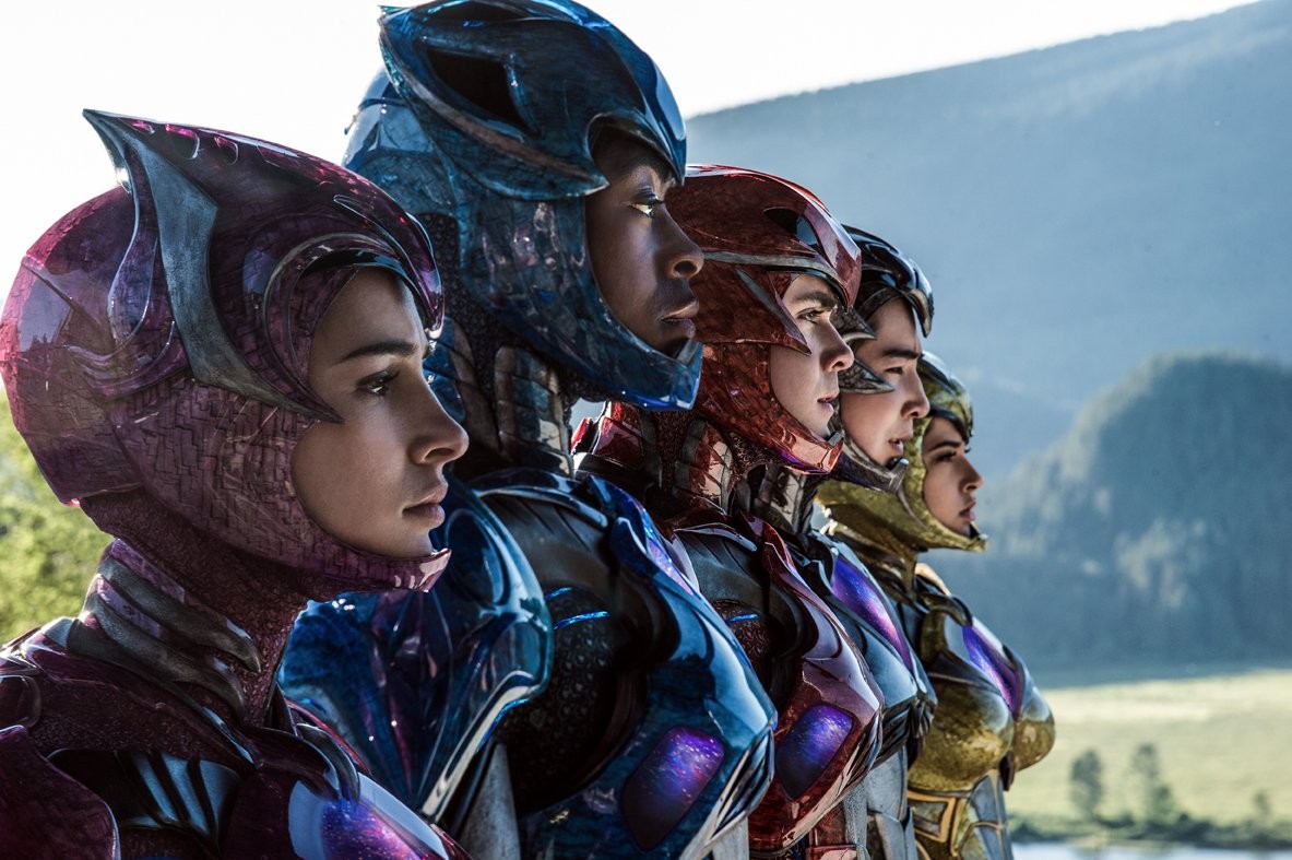 Naomi Scott, RJ Cyler, Dacre Montgomery, Ludi Lin and Becky G in Lionsgate Films' Power Rangers (2017)