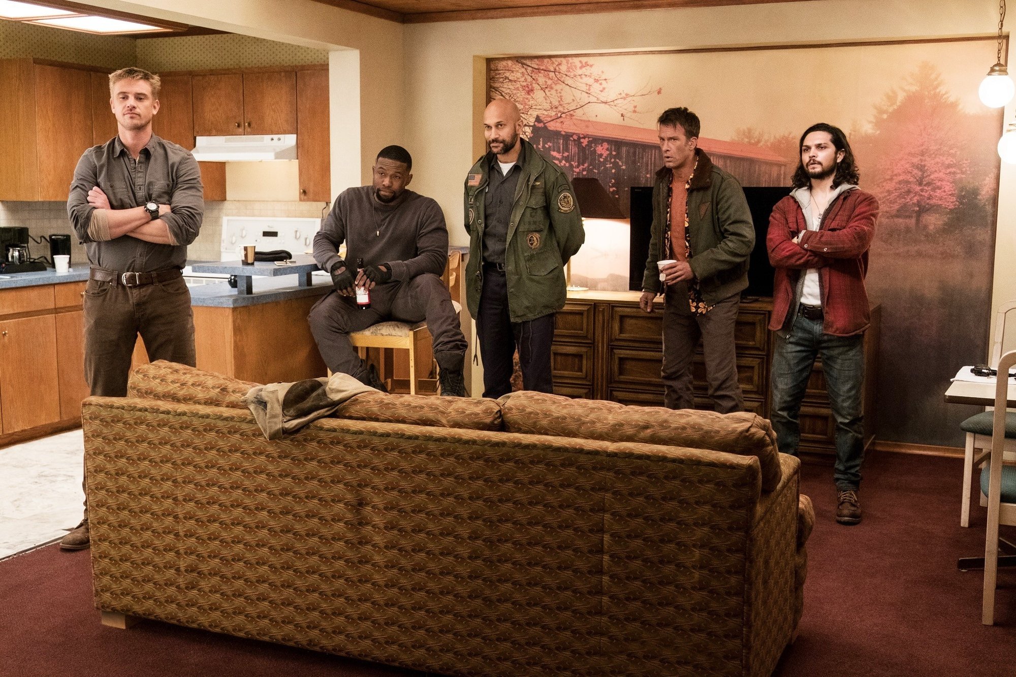 Boyd Holbrook, Trevante Rhodes, Keegan-Michael Key, Thomas Jane and Augusto Aguilera in 20th Century Fox's The Predator (2018)