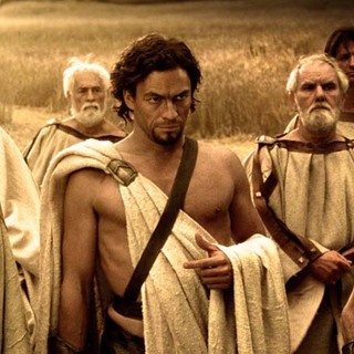 Dominic West as Theron, with a group of Spartan Councilmen, in Warner Bros. Pictures' 300  (2007)