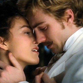 Keira Knightley stars as Anna Karenina and Aaron Johnson stars as Count Vronsky in Focus Features' Anna Karenina (2012)