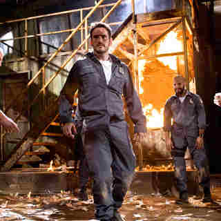 Jean Reno, Matt Dillon, Amaury Nolasco and Skeet Ulrich in Screen Gems' Armored (2009). Photo credit by Lacey Terrell.