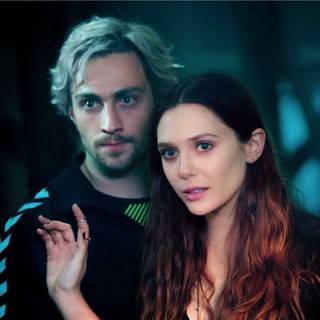 Aaron Johnson stars as Pietro Maximoff/Quicksilver and Elizabeth Olsen stars as Wanda Maximoff/Scarlet Witch in Walt Disney Pictures' Avengers: Age of Ultron (2015)