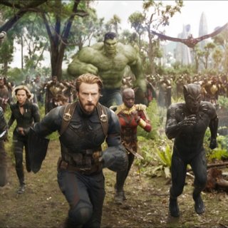 Sebastian Stan, Scarlett Johansson, Chris Evans and Danai Gurira in Marvel Studios' Avengers: Infinity War (2018)