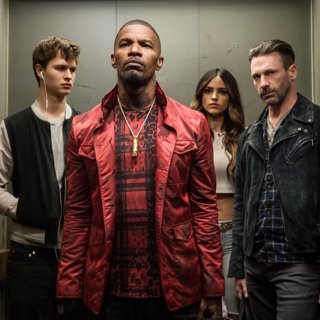 Ansel Elgort, Jamie Foxx, Eiza Gonzalez and Jon Hamm in TriStar Pictures' Baby Driver (2017)