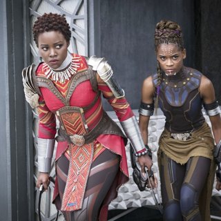 Lupita Nyong'o stars as Nakia and Letitia Wright stars as Shuri in Walt Disney Pictures' Black Panther (2018)