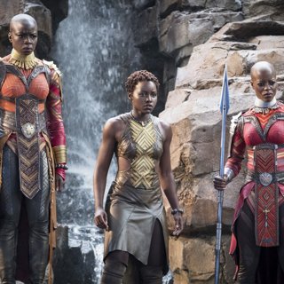 Danai Gurira, Lupita Nyong'o and Florence Kasumba in Walt Disney Pictures' Black Panther (2018)