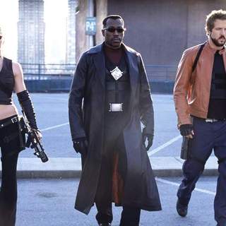 Jessica Biel, Wesley Snipes and Ryan Reynolds in New Line Cinema's Blade Trinity (2004)