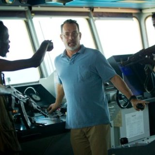 Barkhad Abdi, Tom Hanks and Faysal Ahmed in Columbia Pictures' Captain Phillips (2013)
