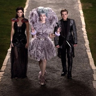 Jennifer Lawrence, Elizabeth Banks and Josh Hutcherson in Lionsgate Films' The Hunger Games: Catching Fire (2013)