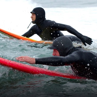 Jonny Weston stars as Jay Moriarity and Gerard Butler stars as Frosty Hesson in 20th Century Fox's Chasing Mavericks (2012)