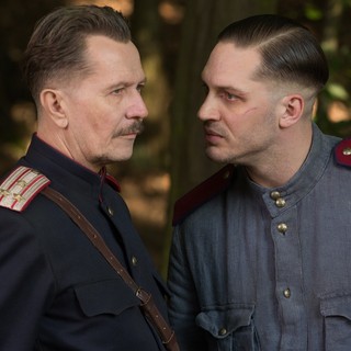 Gary Oldman stars as Timur Nesterov and Tom Hardy stars as Leo Demidov in Summit Entertainment's Child 44 (2015). Photo credit by Larry Horricks.