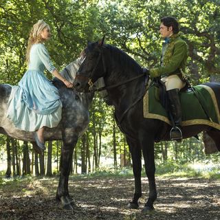 Lily James stars as Cinderella and Richard Madden stars as Prince Charming in Walt Disney Pictures' Cinderella (2015). Photo credit by Jonathan Olley.