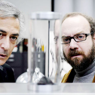 David Strathairn stars as Dr. Flintstein and Paul Giamatti stars as Paul in Journeyman Pictures' Cold Souls (2009). Photo credit by Adam Bell.