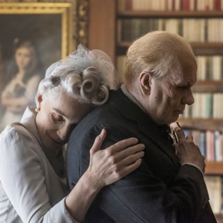 Kristin Scott Thomas stars as Clementine Churchill and Gary Oldman stars as Winston Churchill in Focus Features' Darkest Hour (2017)