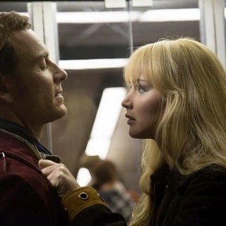 Michael Fassbender stars as Erik Lehnsherr/Magneto and Jennifer Lawrence stars as Mystique in 20th Century Fox's X-Men: Days of Future Past (2014)