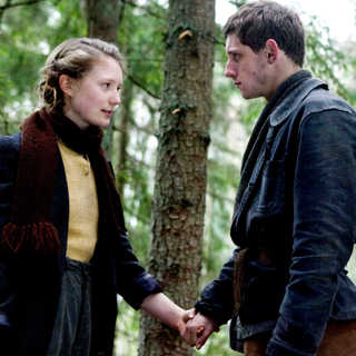 Mia Wasikowska stars as Chaya and Jamie Bell stars as Asael Bielski in Paramount Vantage's Defiance (2009). Photo credit by Karen Ballard.