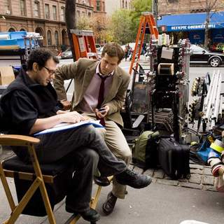Director Adam Brooks and Ryan Reynolds in a scene of Universal Pictures' Definitely, Maybe (2008)