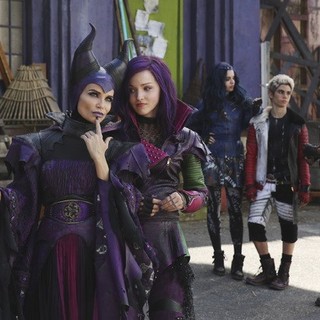 Kristin Chenoweth, Dove Cameron, Sofia Carson, Cameron Boyce and Booboo Stewart in Disney Channel's Descendants (2015)