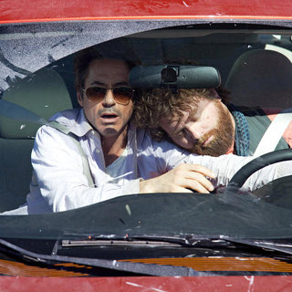 Robert Downey Jr. stars as Peter Highman and Zach Galifianakis stars as Ethan Tremblay in Warner Bros. Pictures' Due Date (2010)