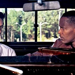 Robert Downey Jr. stars as Peter Highman and Jamie Foxx stars as Darryl in Warner Bros. Pictures' Due Date (2010)