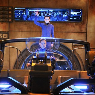 Asa Butterfield stars as Ender Wiggin and Hailee Steinfeld stars as Petra Arkanian in Summit Entertainment's Ender's Game (2013). Photo credit by Richard Foreman.