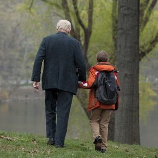 Max von Sydow stars as Thomas Schell Sr. and Thomas Horn stars as Oskar Schell in Warner Bros. Pictures' Extremely Loud and Incredibly Close (2012)