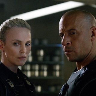 Charlize Theron stars as Cipher and Vin Diesel stars as Dominic Toretto in Universal Pictures' The Fate of the Furious (2017)