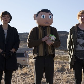 Maggie Gyllenhaal, Michael Fassbender and Domhnall Gleeson in Magnolia Pictures' Frank (2014)
