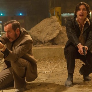 Michael Smiley stars as Frank and Cillian Murphy stars as Chris in A24's Free Fire (2017)