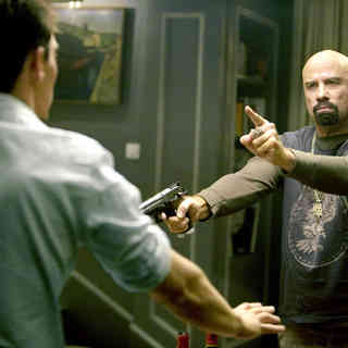 Jonathan Rhys-Meyers stars as James Reece/Richard Stevens and John Travolta stars as FBI agent Charlie Wax in Lionsgate Films' From Paris with Love (2010). Photo credit by Magali Bragard.